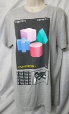 Playstation Medium Grey Short Sleeve Select Start Graphic Game Control T Shirt 