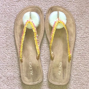 sequin flat sandals