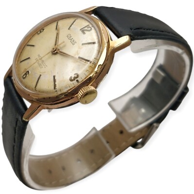 Montre Mécanique Vintage Lacorda - Mouvement FEF 350, Années 50, Cuir Vert, Fonctionne, Occasion