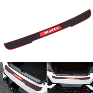 Non-slip Rubber Car Rear Bumper Guard Scratch Protector Pad Cover Black+Red 1x Non-slip Rubber Car Rear Bumper Guard Scratch Protector Pad Cover Black+Red 1x