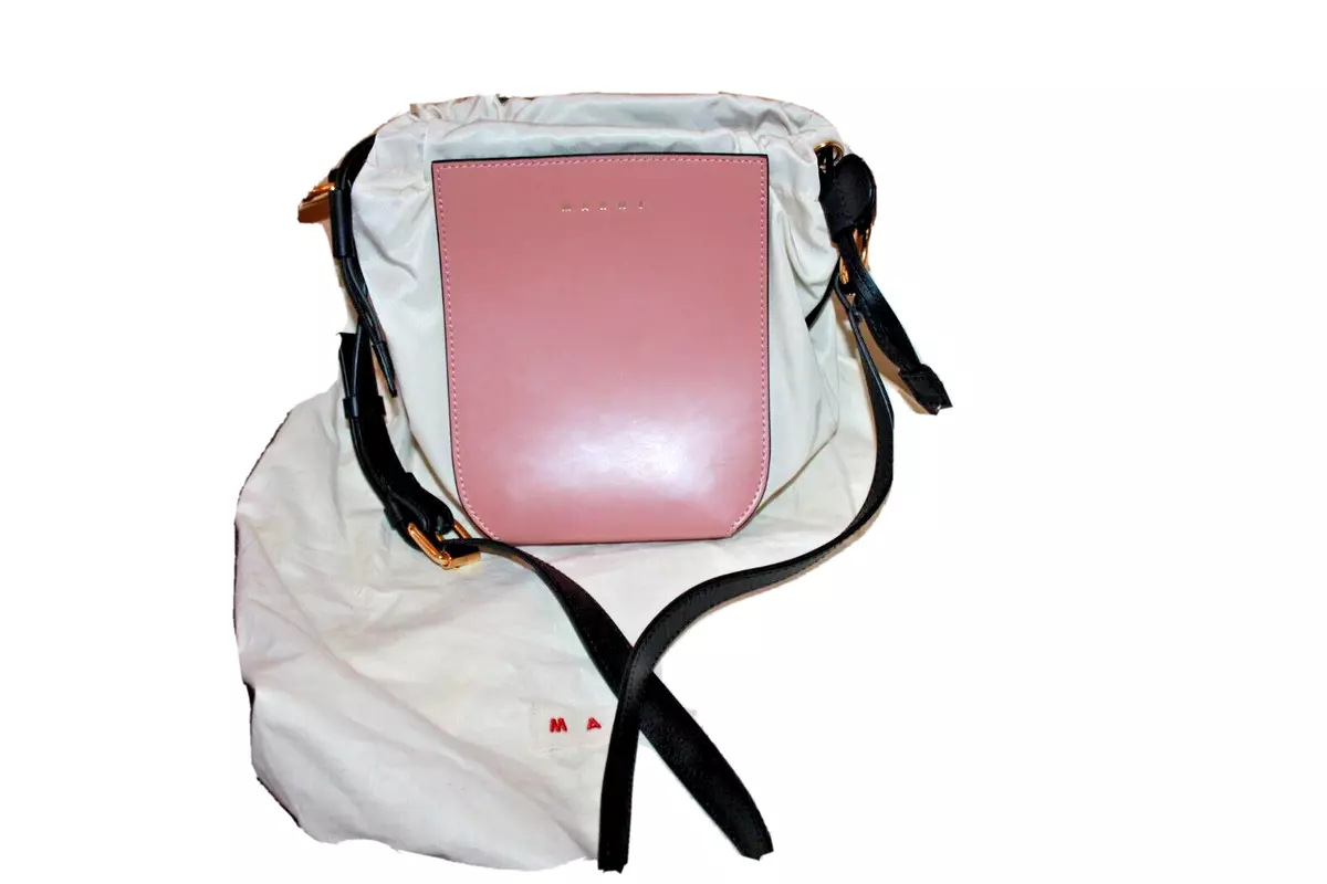 MARNI Gusset shoulder bag in Pink White Used Once