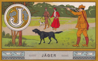 Palmin Oil (Deutschland) 1 Karte aus Serie 98 Alphabet #3 J (Ager) Hunter