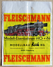 seltene "Fleischmann" Tragetasche Werbung für Modelleisenbahn u. Autorennbahn
