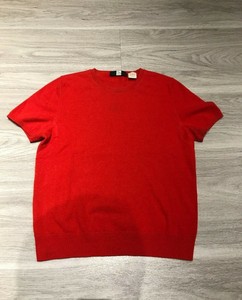 Vintage-90s-Saks-Fifth-Avenue-Short-Sleeve-100-Cashmere-Sweater-Shirt-Womens-M