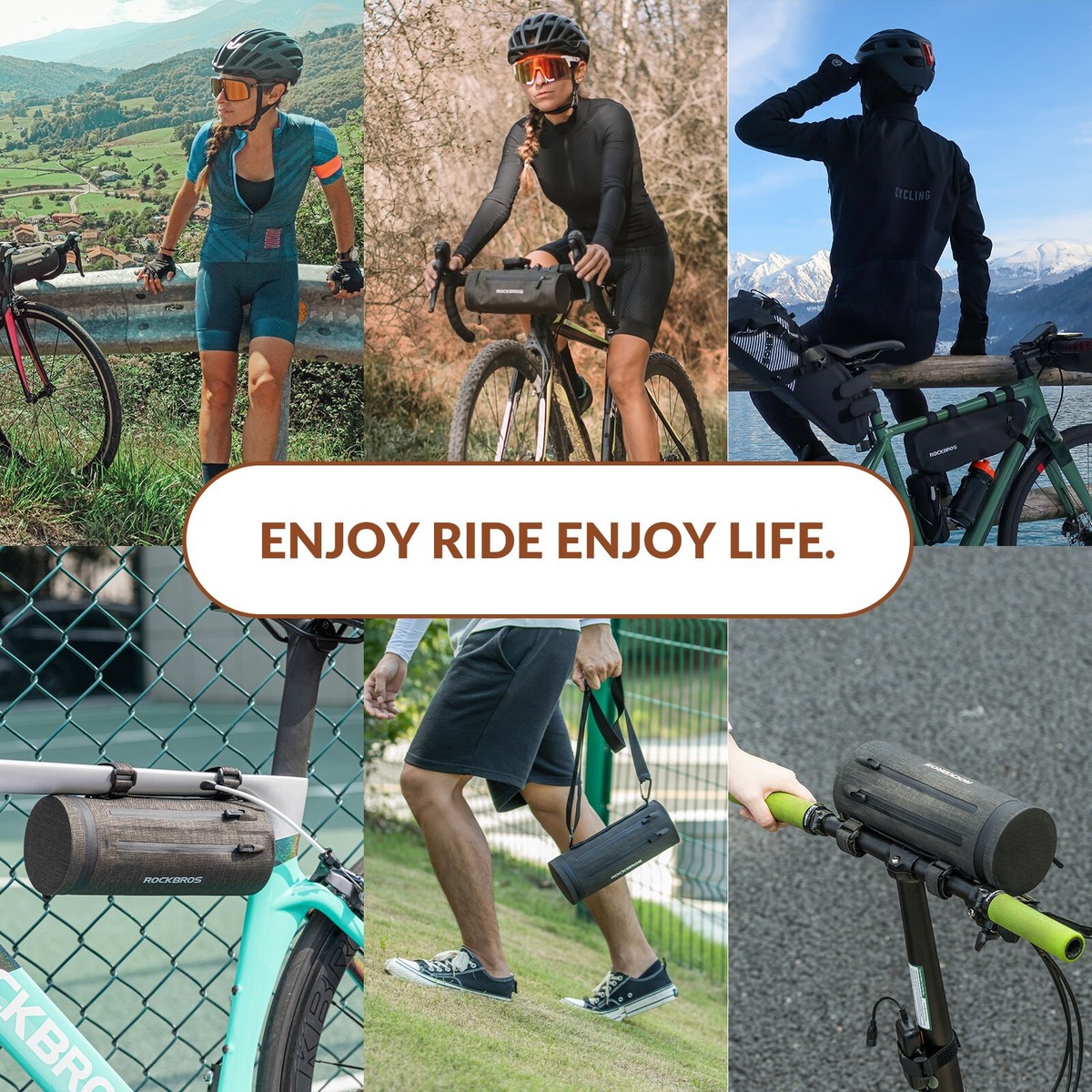 ROCKBROS-Bolsa Plegable Para Manillar De Bicicleta