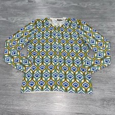 J McLaughlin Sweater Women Medium Pullover Geometric Long Sleeve Shirt Top Artsy