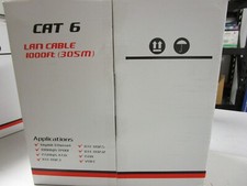 CAT6 LAN CABLE 1,000 FT 30SM , UTP, SOLID, 4PR  CB C6-A-WH  NEW IN BOX