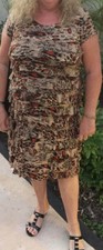 Leopard print womens Ruffled Dress size XXL tagged LAVENA
