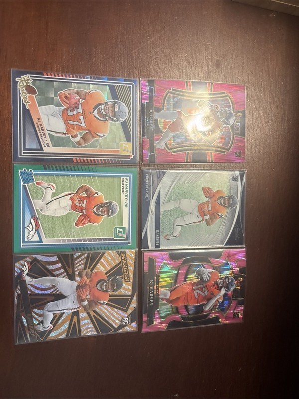 6 Card Lot RJ Harvey (RC) Inserts And Parallels Denver Broncos