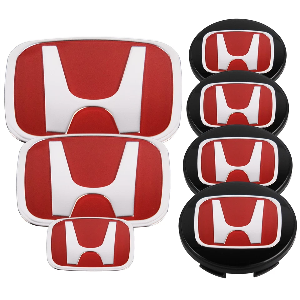 Set of 1 Red H Emblem Front Rear Wheel Emblem Fit For Honda CIVIC Sedan 2016-21 Foto 3 de 4