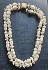Vintage Milk Glass Beaded Multistrand 16" Necklace Goldtone