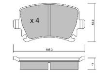 AISIN Bremsbeläge Satz Hinten Bremsklötze für VW Golf V Schrägheck (1K1)