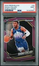 2024-25 Panini Prizm Black Purple Isaiah Collier Rookie Card #32 /99 PSA 9
