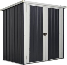 VivaGarden Casetta da Giardino 2 ante Acciaio/Plastica 147x86x134 cm Nero/Bianco