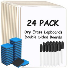 Pack 9x12 Double-Sided Dry Erase Whiteboards with Markers  Erasers