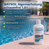 Bayrol AlgenverhüTung Schaumfrei 1,0 L - Quick Up Pool Algenex Algenvernichter