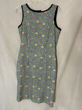 Misty Lane Vintage 90's Smocked Black and White Checked Floral Dress Size 6