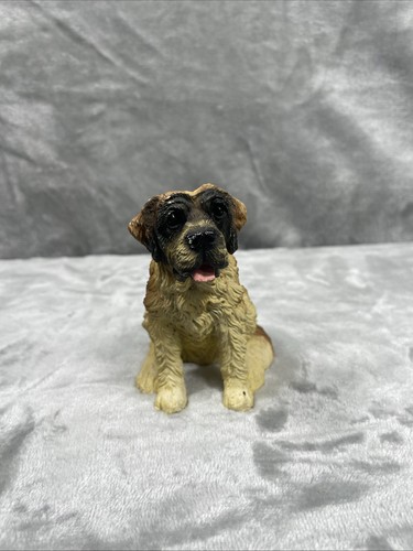 Vintage Russ Berrie St. Bernard Dog Figurine Textured Resin Statue Collectible