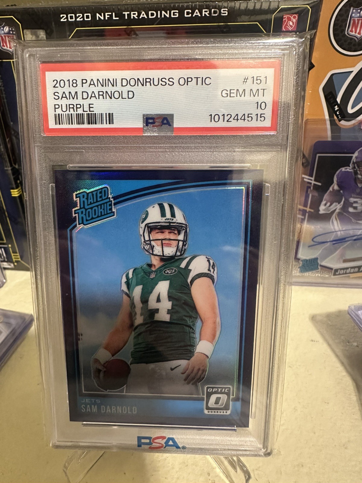 2018 DONRUSS OPTIC - SAM DARNOLD - SP PURPLE ROOKIE   # /50   PSA 10