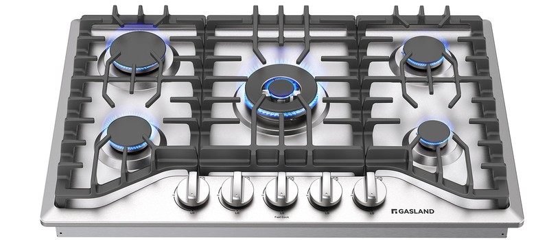 GASLAND 30 In. Gas Cooktop 5 Italy Sealed Burner Cast Iron ‎Stove Gas Hob NG/LPG