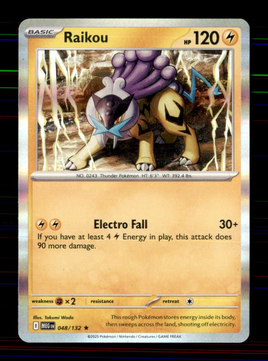 Raikou 048/132 Rare Mega Evolution Pokemon Holo Near Mint