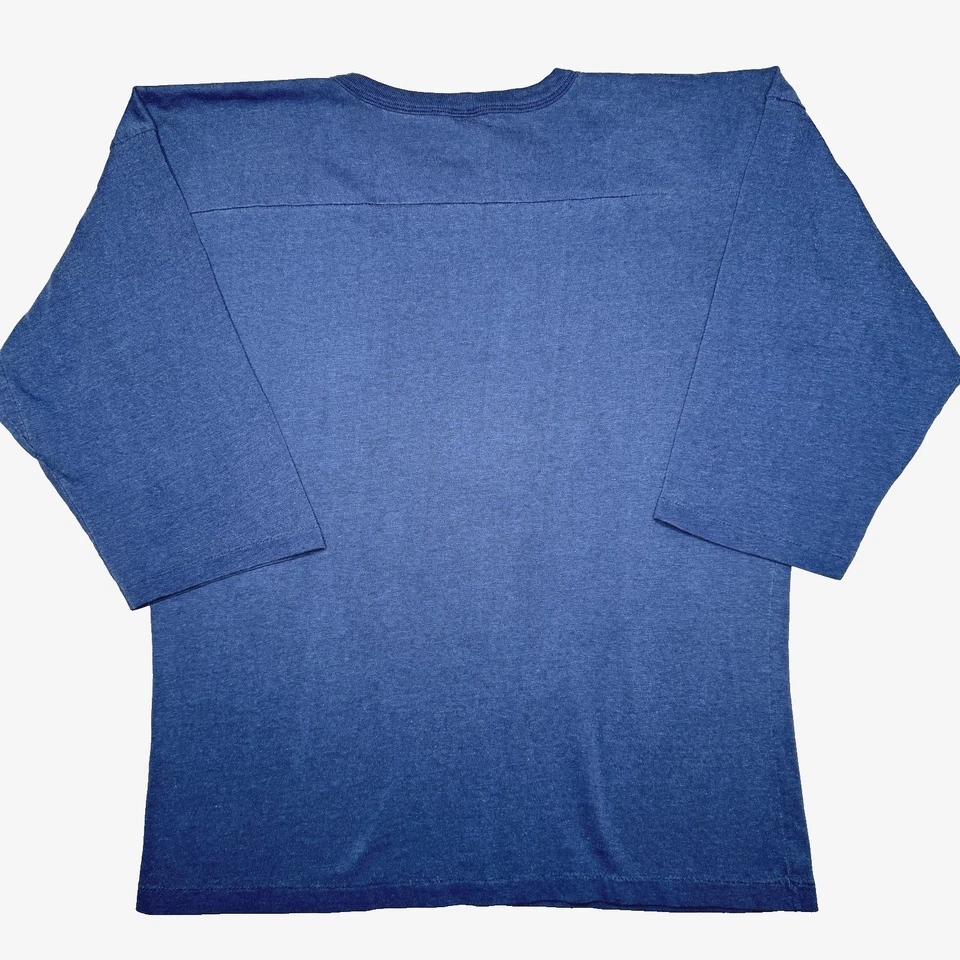 Vintage Illinois Fighting Illini Shirt Mens Medium Blue NCAA Football V Neck 80s - Image 2 of 4