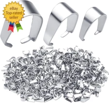 Silver Pinch Clips Bail Pendant, 300Pcs Stainless Steel Snap on Clasps Melon See
