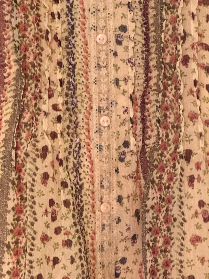 Camiseta sin mangas Decree talla pequeña de encaje floral boho Y2K con volantes de hadas Cottagecore Foto 2 de 4