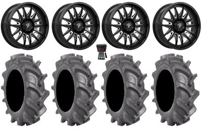 MSA Commander 20'' Wheels Black 33'' BKT AT 171 Tires Polaris RZR Turbo R&Pro R