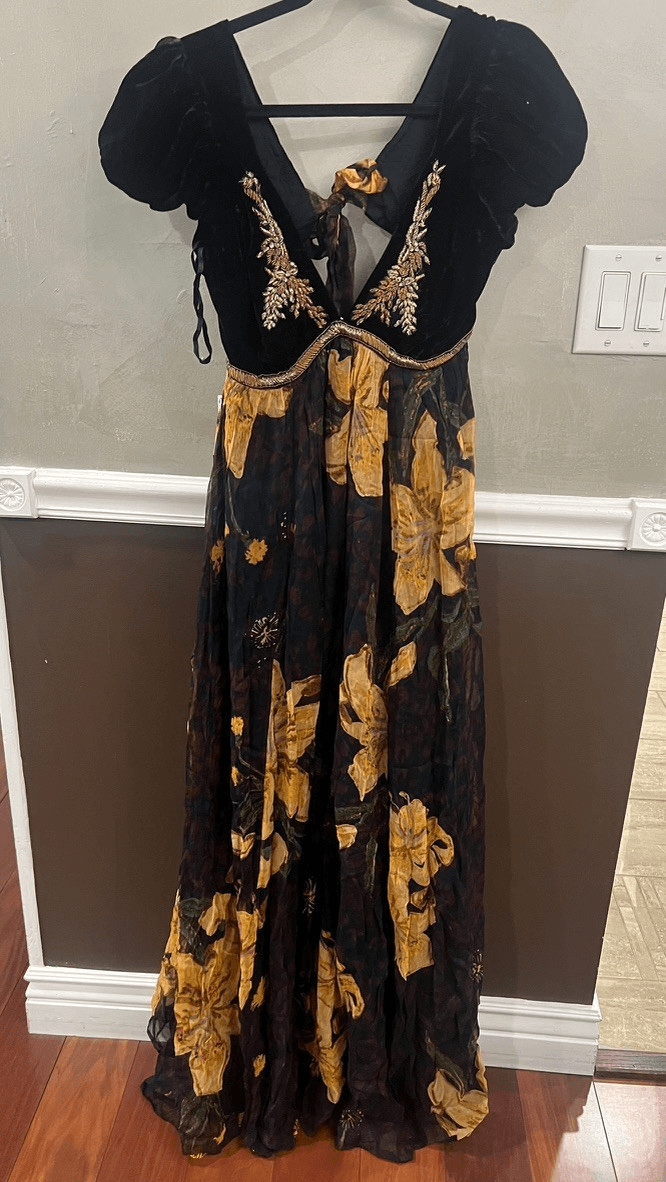 Free People Collette Floral Print Embroidered Maxi Dress in Multi at Nordstrom, Size 14