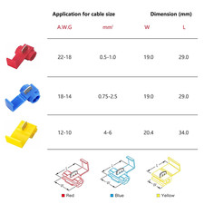 100pcs Solderless Quick Splice Snap Wire Connectors, 18-14 AWG Splice Connector