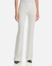 Alexander McQueen Women's Ivory Leaf Crepe Classic Suiting Dress Pants Size 38