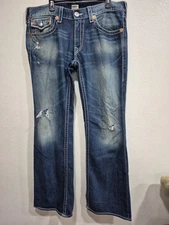 Vtg Y2K True Religion Men’s Section Billy Big T Dark Wash Jeans Size 36x34 