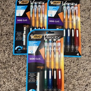Lot of 3 packs of 4. BIC Velocity Side Clic Mechanical Pencil,#2, 0.5mm 43200