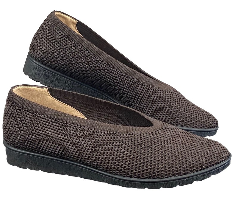 Eileen Fisher Heaven Stretch Knit Wedge Ballet Flat Women Size 10 Brown Chic Exc