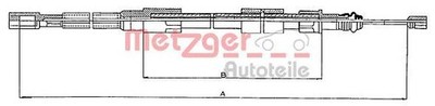 Seilzug Feststellbremse hinten links Metzger 10720 für VW