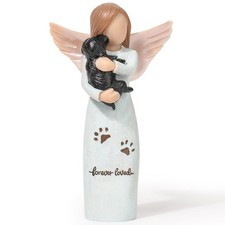 Yuideary Dog Memorial Gifts, Angel Girl with Black Dog Friendship Figurines, ...