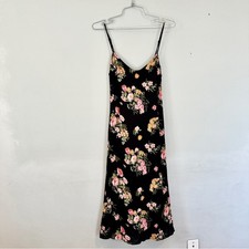 Reformation Black Floral Midi Watson Slip Dress 2 Carmelina