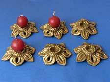 Świecznik Świecznik Żyrandol stołowy Kwiat Mosiądz Solidny – 6 sztuk