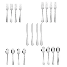 20-Piece Stainless Steel Flatware Cutlery Set Silverware for 4 Place Settings