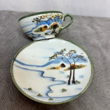 Cup & Saucer Tonina TE-OH Nippon Antique Hand Painted Porcelain