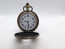 Unisex Quartz Pocket Watch Pendant 46mm Round Bronze Tone