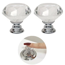 2Pack Diamond shaped Crystal Toilet Water Tank Flush Button assist,Toilet Sea...