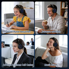 Wantek Bluetooth-Headset mit Noise-Cancelling-Mikrofon Professional Kopfhörer – Bild 9