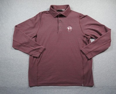 KJUS Polo Shirt Mens XLarge Red Long Sleeve Comfort Fit Golf Pebble Beach
