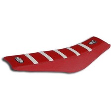 GUTS Ribbed VS Seat Cover Red w White Ribs Honda CRF450R 2021-22 CRF250R 2022