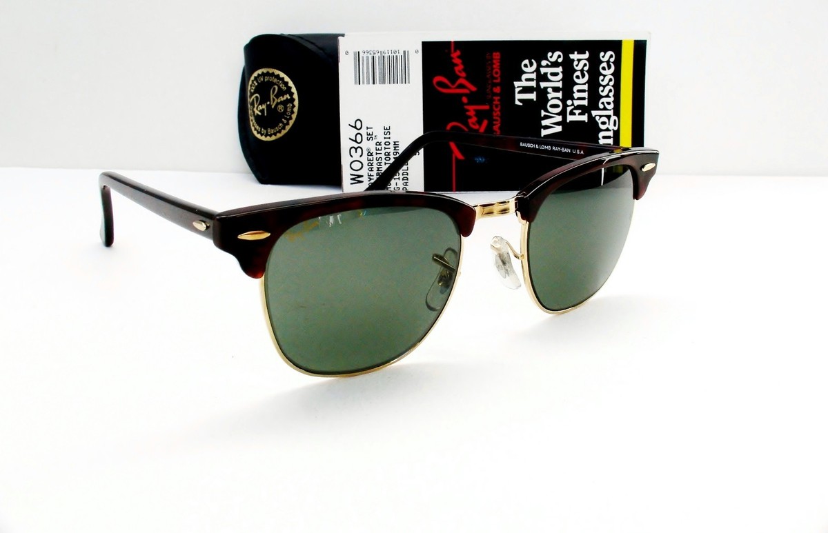 Vintage B&L Ray Ban USA Clubmaster 49mm W0366 Tortoise Frame