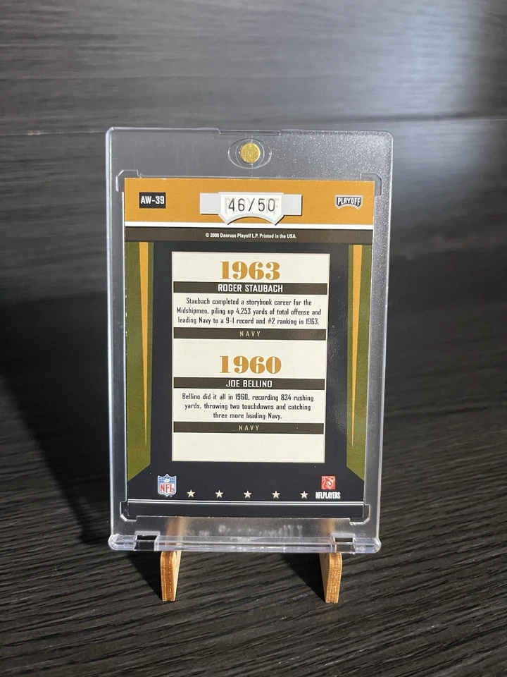 2006 Playoff Contenders Award Winners Roger Staubach/Joe Bellino Dual Auto /50 - Image 2 of 2