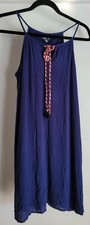 Lily Rose Women's Dress Size M Navy Blue Casual Rayon Polyester Blend
