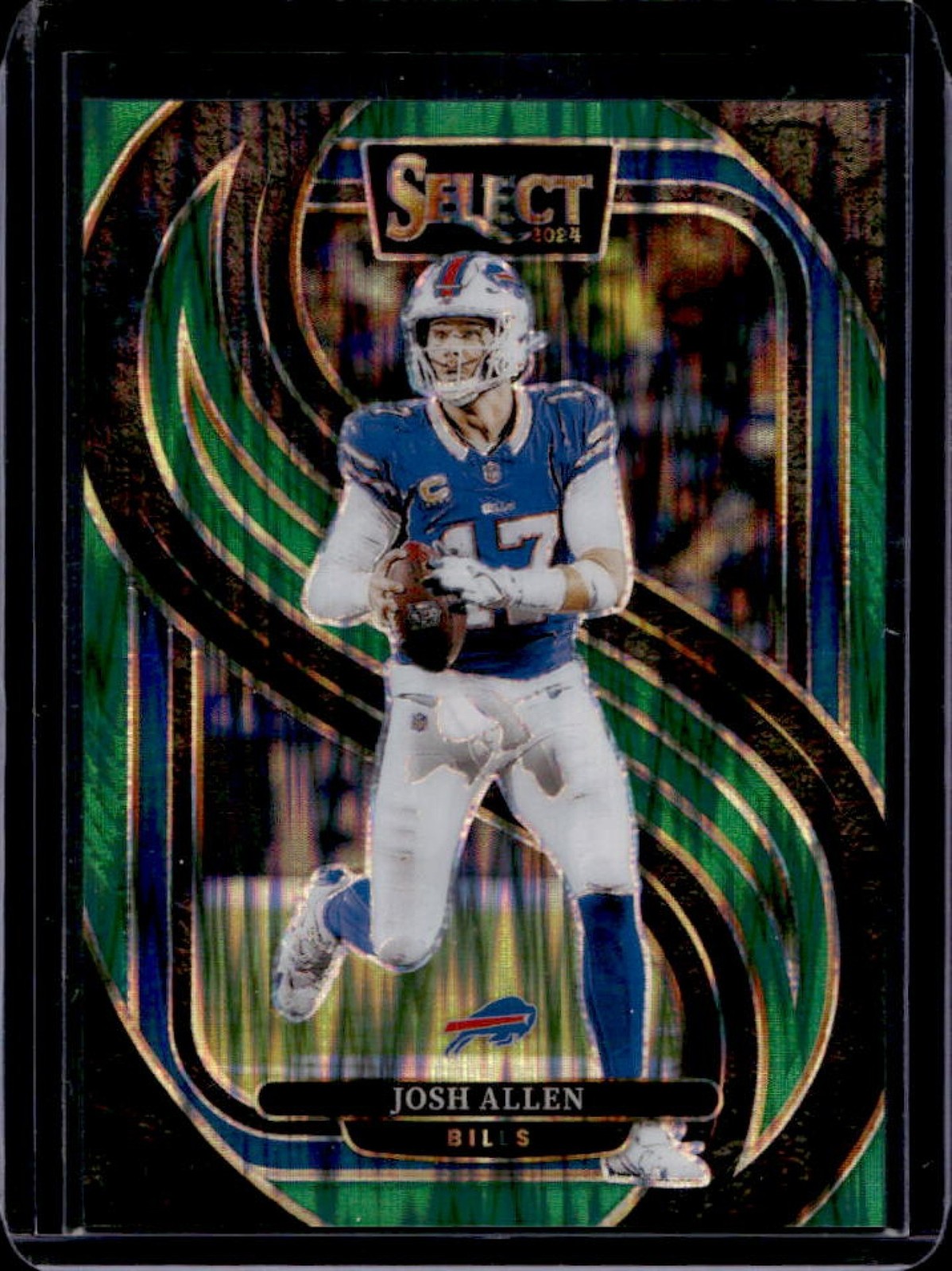 2024 Panini Select Josh Allen Premier Green Prizm Shock #/5 Bills